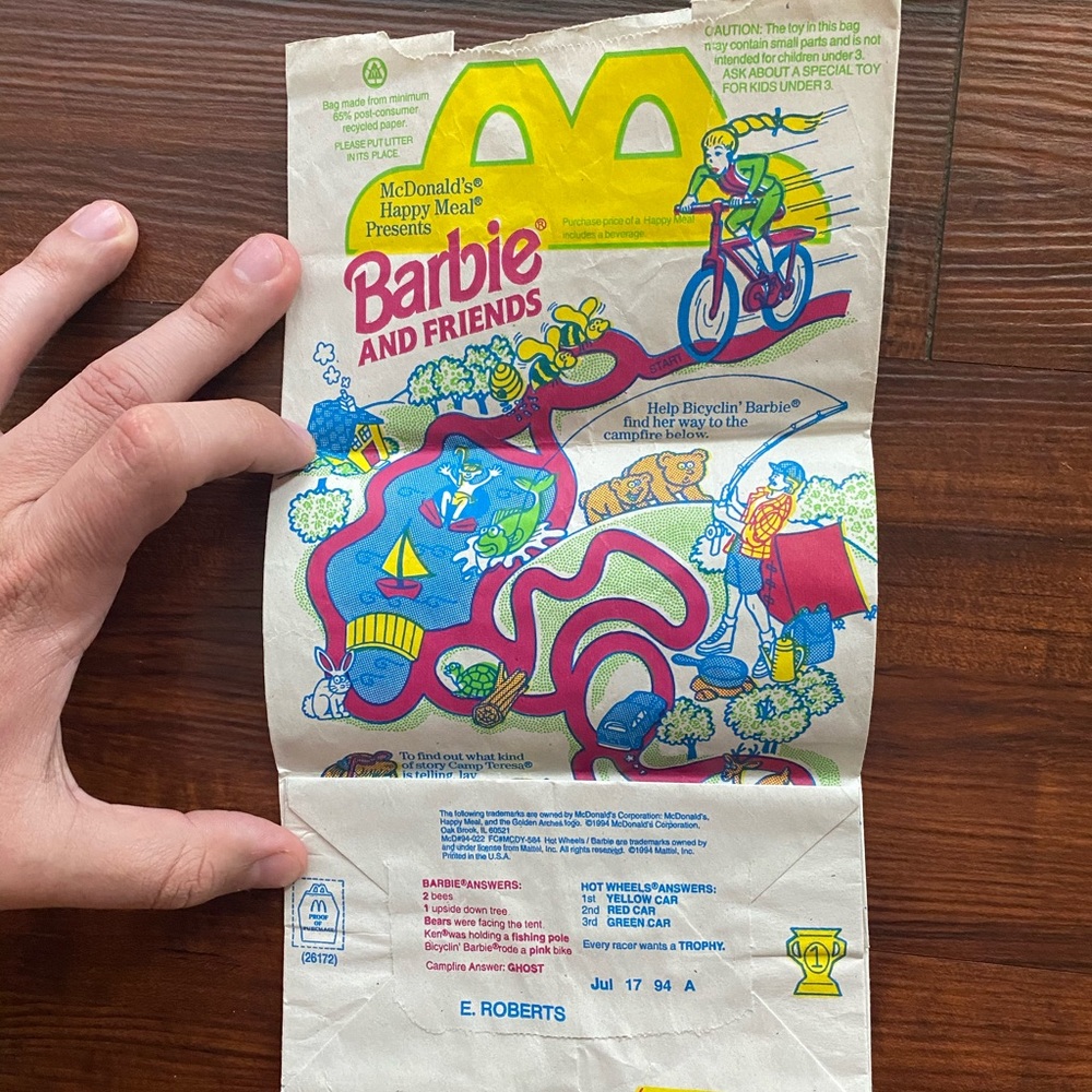 Vintage McDonalds Happy Meal Bag